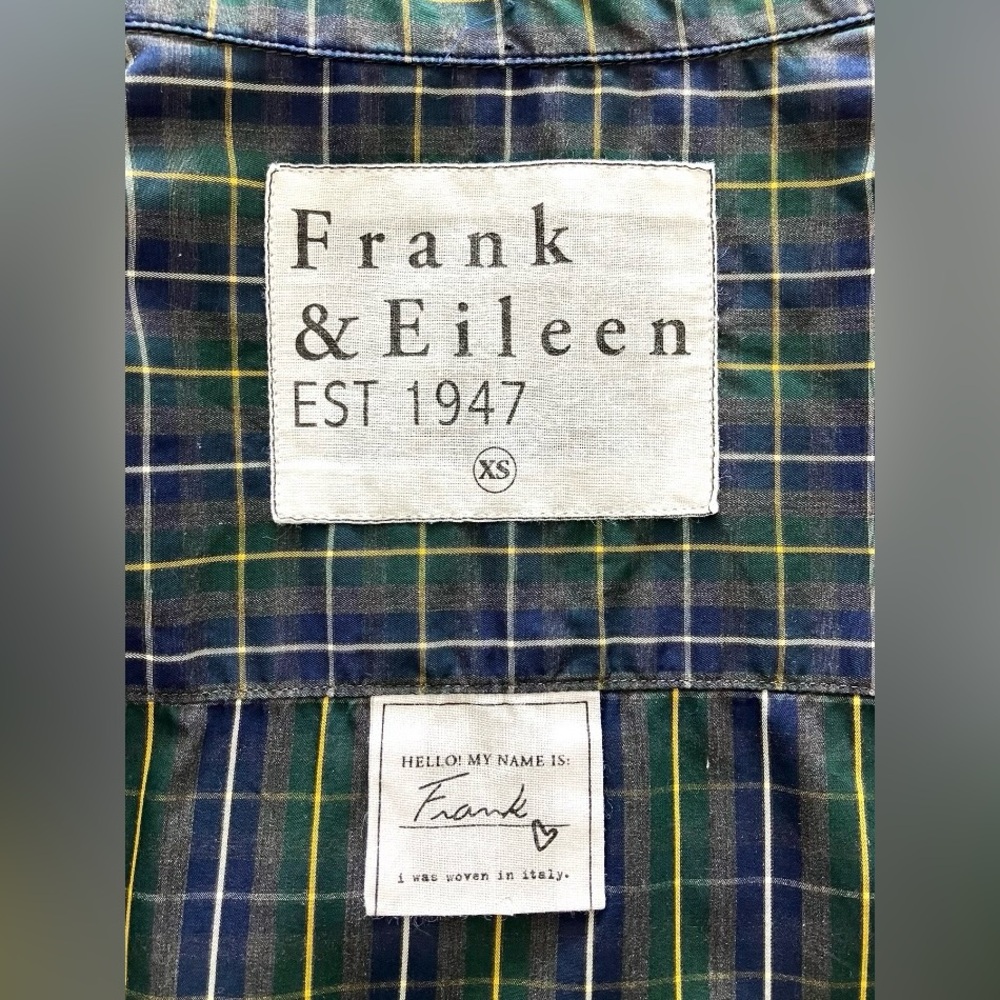 Frank & Eileen FRANK Button-Up Shirt XS | Italian Giza 87 Egyptian Cotton Plaid - Picture 3 of 3